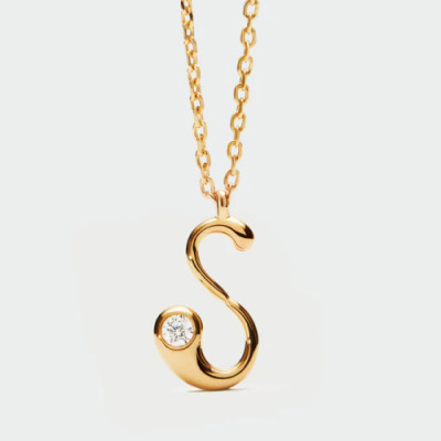 S initial pendant necklace