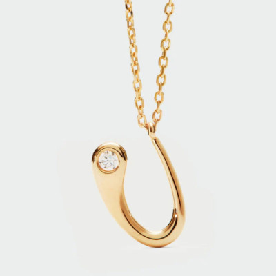 U initial pendant necklace