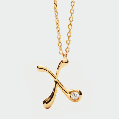 X initial pendant necklace