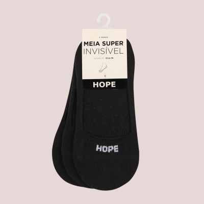 KIT COM 3 PARES DE MEIA SUPER INVISÍVEL EM ALGODÃO