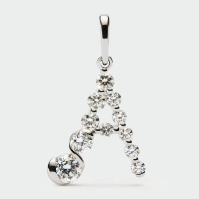 Diamonds And White Gold A Initial Pendant