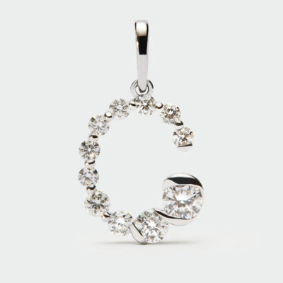 Diamonds And White Gold C Initial Pendant