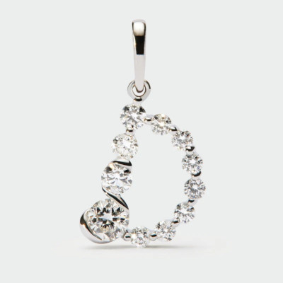Diamonds And White Gold D Initial Pendant