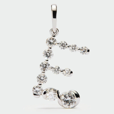 Diamonds And White Gold E Initial Pendant