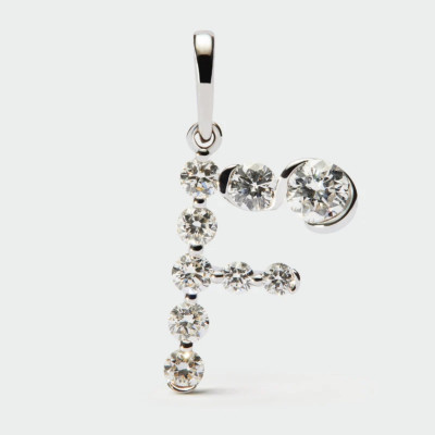 Diamonds And White Gold F Initial Pendant