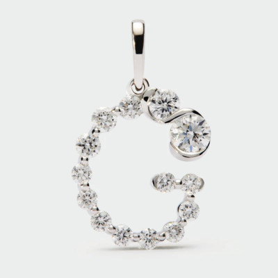 Diamonds And White Gold G Initial Pendant