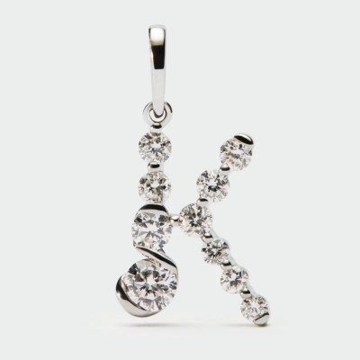 Diamonds And White Gold K Initial Pendant