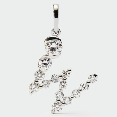 Diamonds And White Gold W Initial Pendant